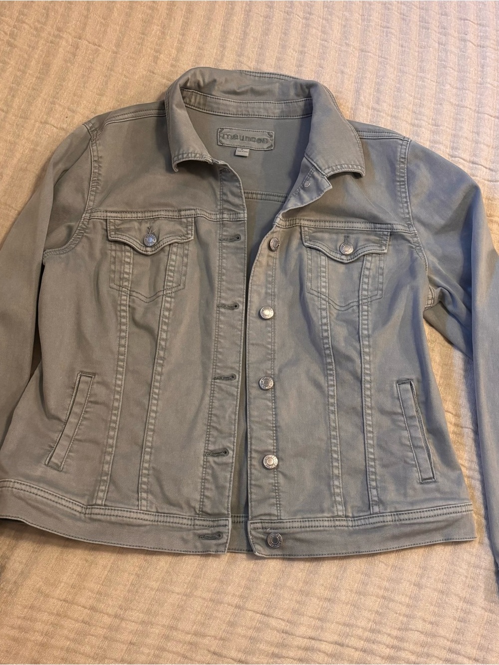Maurices Light Muted Sage Green Denim Jacket